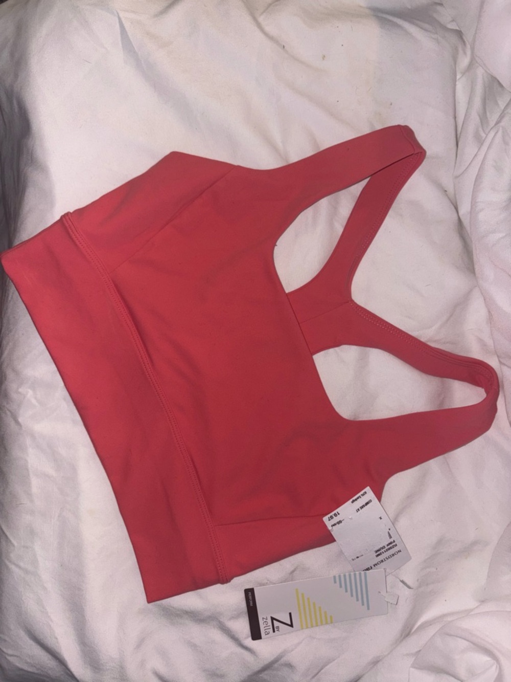 Zella Pink Dune Sports Bra XS New With Tags Racerback Athletic Top